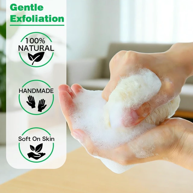 Alt view image 2 of 7 - Organic Natural Luffa Body Scrubber Bath Exfoliating Sponge