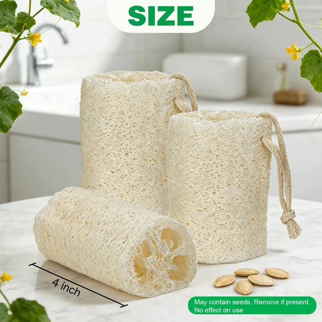 Alt view image 3 of 7 - Organic Natural Luffa Body Scrubber Bath Exfoliating Sponge