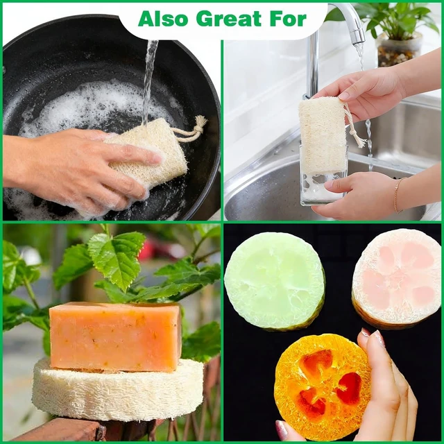 Alt view image 4 of 7 - Organic Natural Luffa Body Scrubber Bath Exfoliating Sponge