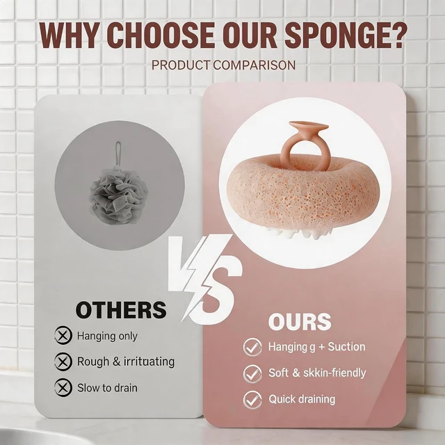 Alt view image 2 of 7 - 2 in 1 Exfoliating Shower Pouf with Soft Mesh Loofah for Women and Men, Sunflower Suction Cup Bath Sponge