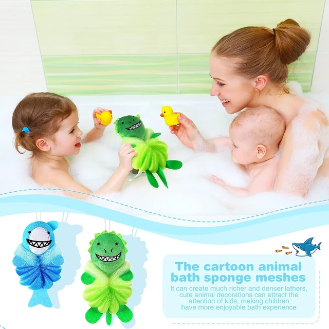 Alt view image 5 of 7 - Children's Shower Sponges - Shark & Monster Designs