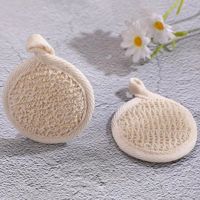 Alt view image 5 of 7 - Double Pack Exfoliating Body Scrubber Towels with Loofah Texture for Shower Back Neck Shoulders Deep Cleaning Rich Lather Bath Accessories