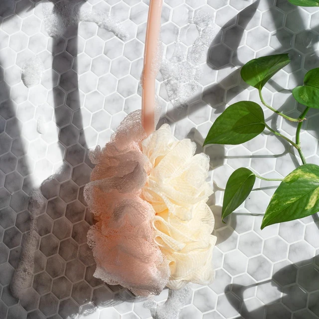 Alt view image 4 of 7 - Dual-Function EcoPouf Bath Scrubber & Loofah for Shower
