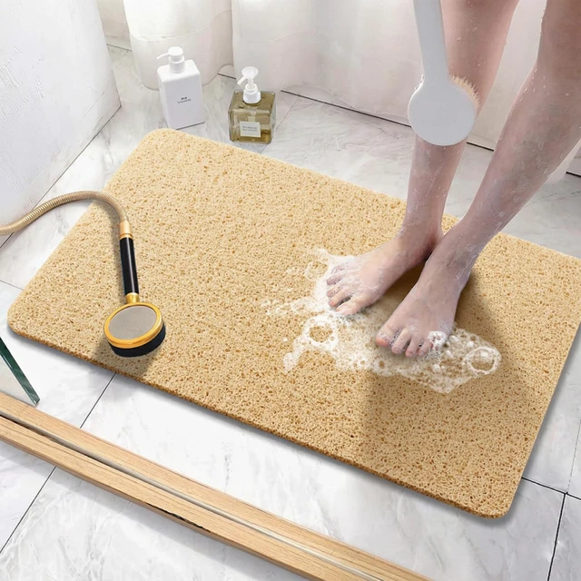 Alt view image 2 of 7 - Phthalate-Free PVC Bath Rug with Drainage Holes for Quick Drying in Wet Areas, Soft Textured Non-Slip Shower & Tub Mat
