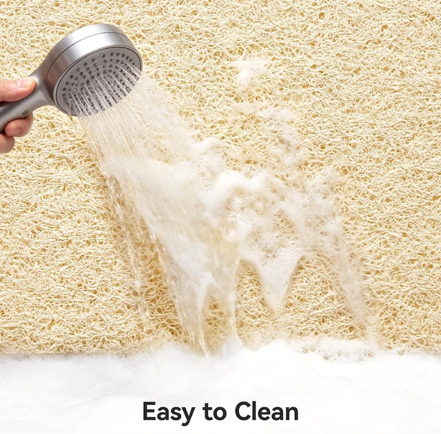 Alt view image 3 of 7 - Phthalate-Free PVC Bath Rug with Drainage Holes for Quick Drying in Wet Areas, Soft Textured Non-Slip Shower & Tub Mat