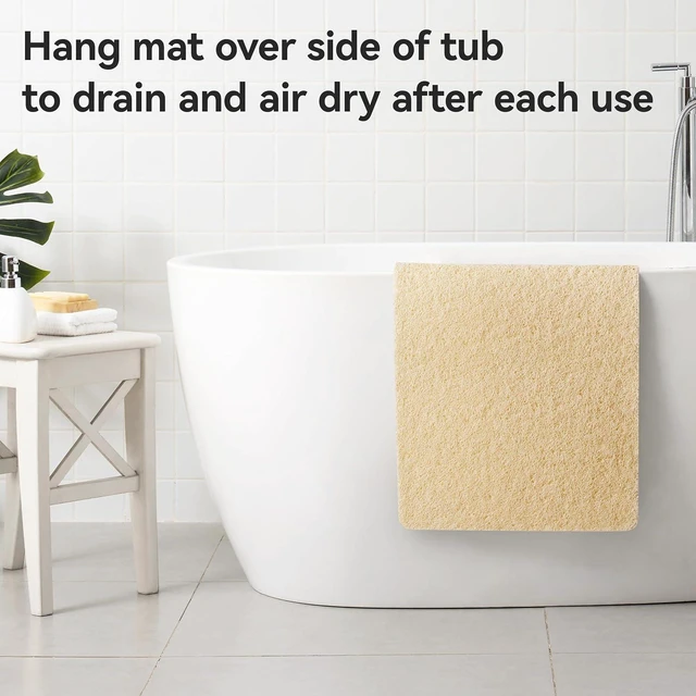 Alt view image 6 of 7 - Phthalate-Free PVC Bath Rug with Drainage Holes for Quick Drying in Wet Areas, Soft Textured Non-Slip Shower & Tub Mat