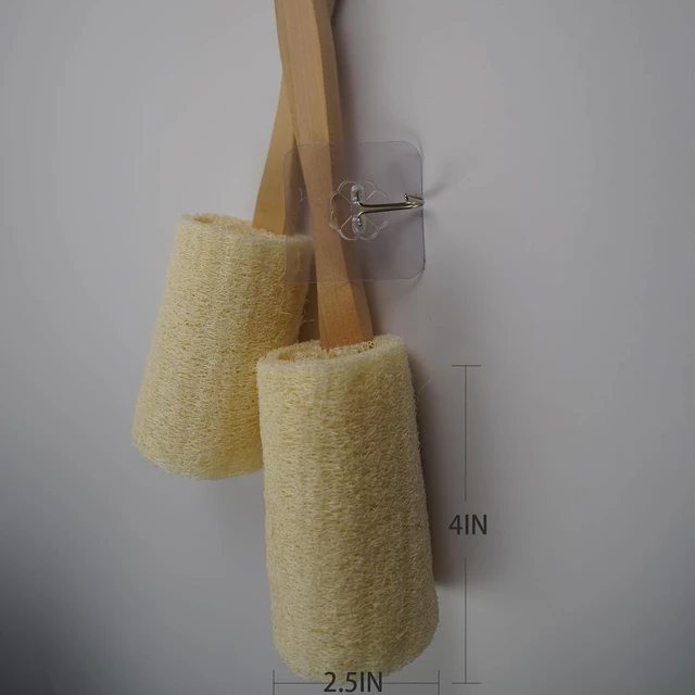Alt view image 4 of 7 - Long Handle Back Scrubber with Loofah Sponge for Shower Bath Exfoliating Body Brush Eco-Friendly