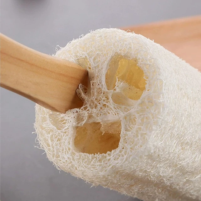 Alt view image 5 of 7 - Long Handle Back Scrubber with Loofah Sponge for Shower Bath Exfoliating Body Brush Eco-Friendly
