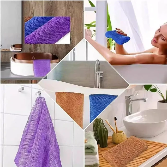 Alt view image 6 of 7 - African Bath Sponge Net Exfoliating Shower Scrubber Loofah Washcloth Gentle Skin Smoother Body Cleanser