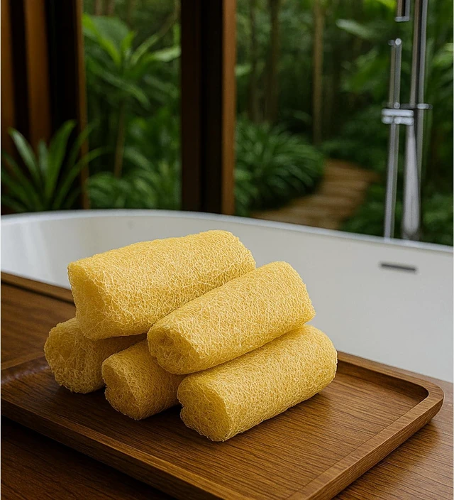 Alt view image 2 of 7 - Natural Loofah Body Scrubber for Exfoliating Shower and Skin Care