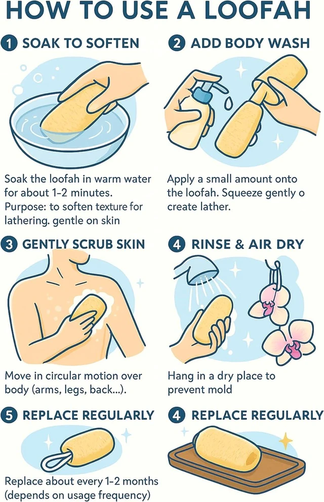 Alt view image 4 of 7 - Natural Loofah Body Scrubber for Exfoliating Shower and Skin Care