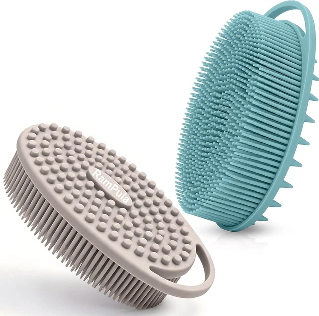 Main image of Easy Clean Shower Loofah, Dual-Sided Soft Silicone Body Exfoliator - Gentle Bath Scrubber Brush for Sensitive Skin