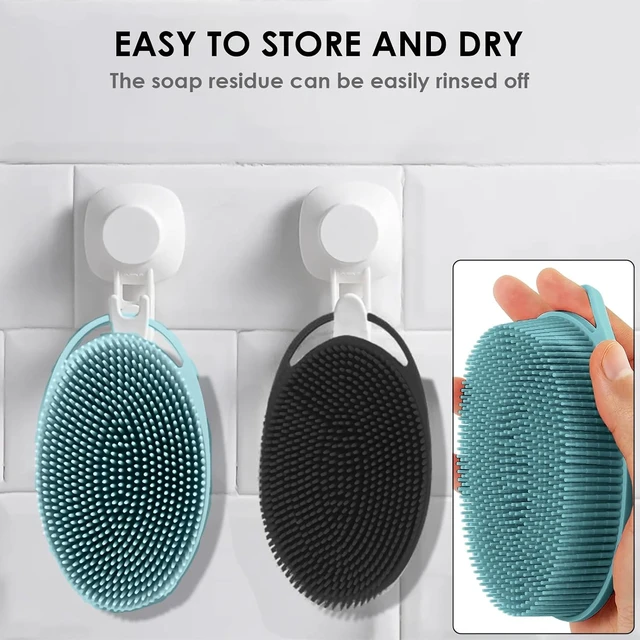 Alt view image 4 of 7 - Easy Clean Shower Loofah, Dual-Sided Soft Silicone Body Exfoliator - Gentle Bath Scrubber Brush for Sensitive Skin