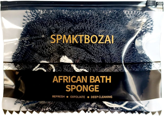 Alt view image 2 of 7 - Genuine African Net Sponge Long Body Exfoliator Traditional Washcloth for Dead Skin Removal & Smooth KP Quick-Dry Loofah Substitute for Men and Women