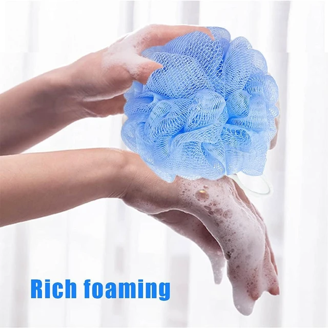 Alt view image 2 of 7 - Mesh Bath Loofah Sponge Pouf Exfoliating Body Wash Scrubber for Kids Women Men