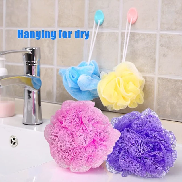 Alt view image 5 of 7 - Mesh Bath Loofah Sponge Pouf Exfoliating Body Wash Scrubber for Kids Women Men