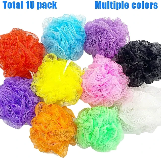 Alt view image 4 of 7 - Mesh Bath Loofah Sponge Pouf Exfoliating Body Wash Scrubber for Kids Women Men