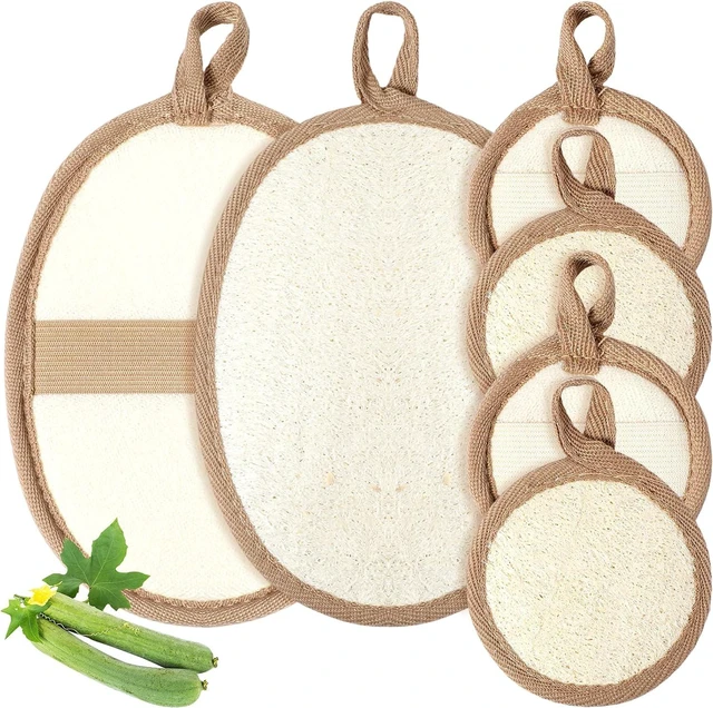 Main image of Face Scrub Sponge & Facial Cleansing Pads for Skin Deep Clean, Natural Loofah Exfoliating Body Scrubber