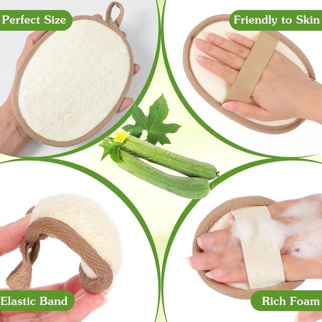 Alt view image 4 of 7 - Face Scrub Sponge & Facial Cleansing Pads for Skin Deep Clean, Natural Loofah Exfoliating Body Scrubber