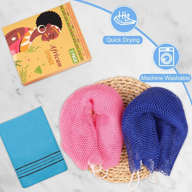 Alt view image 6 of 7 - Genuine African Net Sponge Afro Exfoliating Bath Loofah Scrubber for Shower Body Back Cleaning