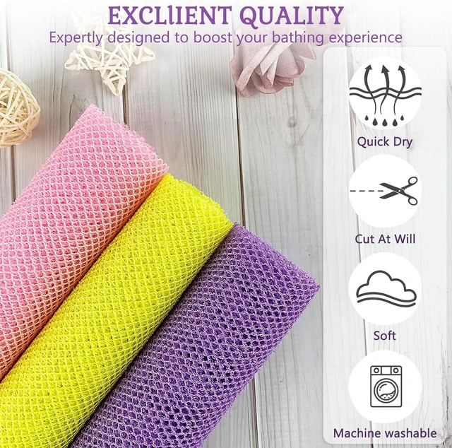Alt view image 2 of 5 - Gentle on Most Skin Types, Set of 3 African Exfoliating Washcloths - Deep Cleansing Body Scrubber Towels for Daily Shower & Skin Care