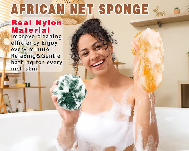 Alt view image 3 of 7 - African Net Sponge Exfoliating Body Scrubber Bath Sponge for Daily Use
