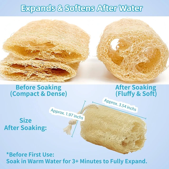 Alt view image 4 of 7 - Back and Dish Cleaning, Face, Shower, Multi-Use Exfoliating Luffa Sponge for Bath, Organic Plant-Based Natural Loofah Body Scrubber for Men and Women