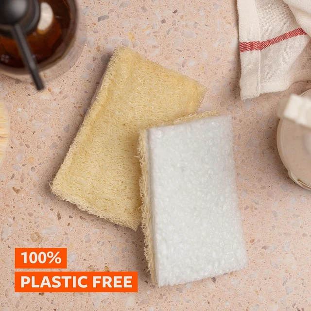 Alt view image 4 of 7 - Natural Dish Scrubber, Eco-Friendly Plant-Based Loofah Sponges