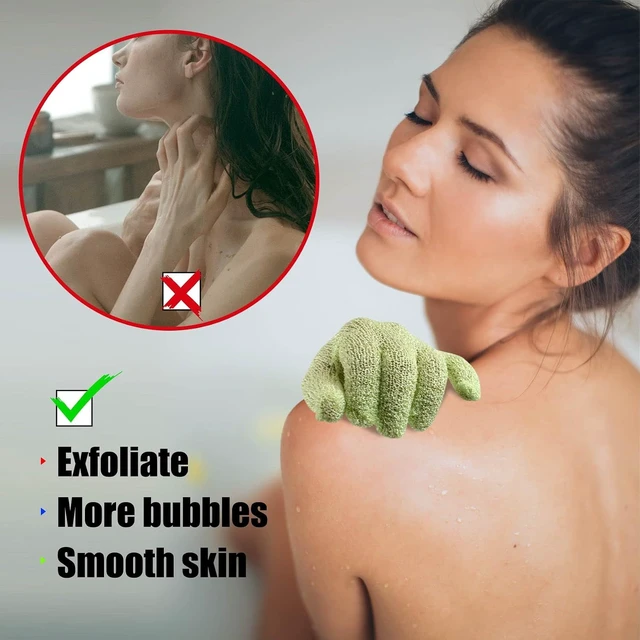 Alt view image 4 of 7 - Body Scrub Loofah Bath Gloves for Men and Women, Exfoliating Mitts, Shower Gloves