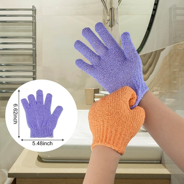 Alt view image 3 of 7 - Body Scrub Loofah Bath Gloves for Men and Women, Exfoliating Mitts, Shower Gloves