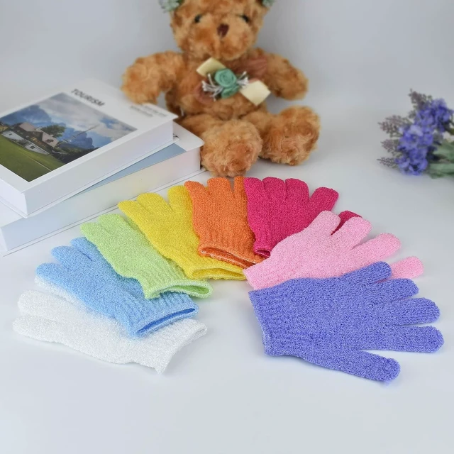 Alt view image 7 of 7 - Body Scrub Loofah Bath Gloves for Men and Women, Exfoliating Mitts, Shower Gloves