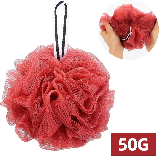 Alt view image 2 of 7 - Mesh Loofah Sponge Body Scrubber Exfoliating Bath Pouf Shower Sponges