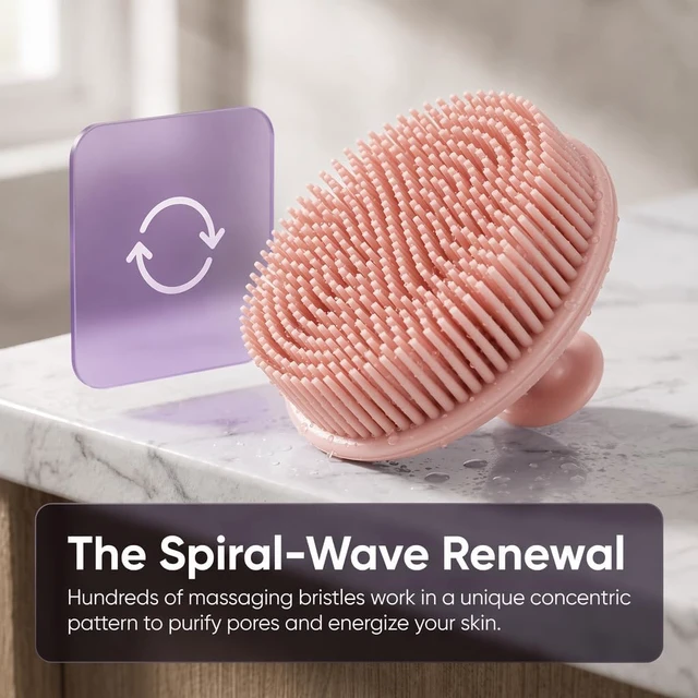 Alt view image 2 of 7 - Rich Lather, Easy Cleaning, Soft Loofah for Sensitive Skin, Dual-Use Silicone Exfoliating Body Scrubber & Scalp Massager