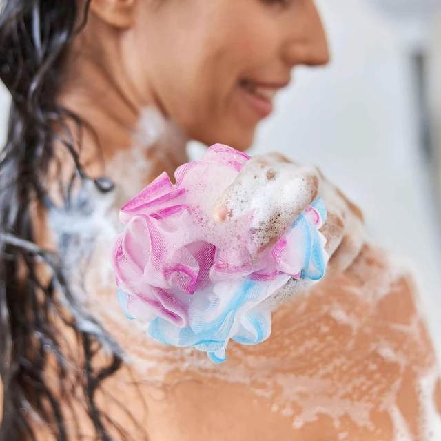Alt view image 6 of 7 - 12Pcs Mini Loofah Travel Size Bath Sponge Shower Puff Mesh Pouf Exfoliating Bath Scrunchies