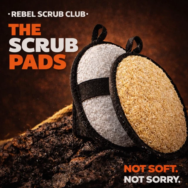 Alt view image 2 of 7 - Natural Egyptian Body Scrubber Pads for Men - Bath Exfoliating Loofah