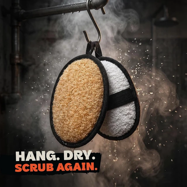 Alt view image 6 of 7 - Natural Egyptian Body Scrubber Pads for Men - Bath Exfoliating Loofah