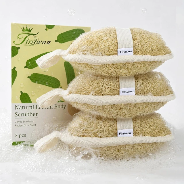 Main image of Women & Men, Premium Egyptian Natural Loofah Sponge 100% Plant-Based Exfoliating Body Scrubber Dye-Free Biodegradable Shower Pouf Deep Cleansing for Body Back and Face
