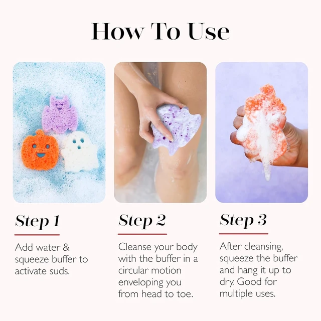 Alt view image 6 of 7 - Spongelle Berry Bite Bat | Boo Pals Body Buffer
