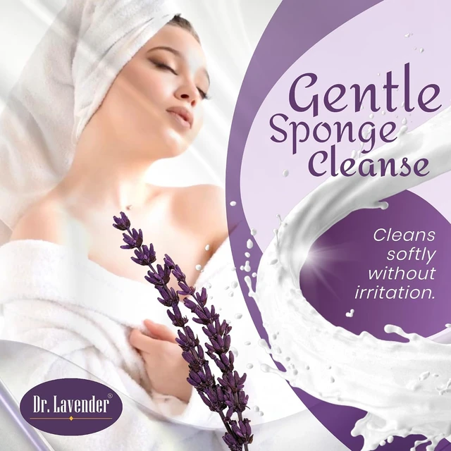 Alt view image 2 of 7 - and Blackheads, Dead Skin, DR.LAVENDER Essential Oil Sponge Scrubber - Dual-Use Exfoliating Body Wash & Massage Bar for Cellulite