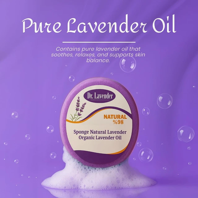 Alt view image 7 of 7 - and Blackheads, Dead Skin, DR.LAVENDER Essential Oil Sponge Scrubber - Dual-Use Exfoliating Body Wash & Massage Bar for Cellulite