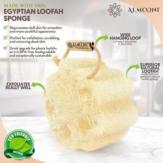 Alt view image 2 of 7 - Egyptian Shower Sponge, Mini Natural Loofah Sponge