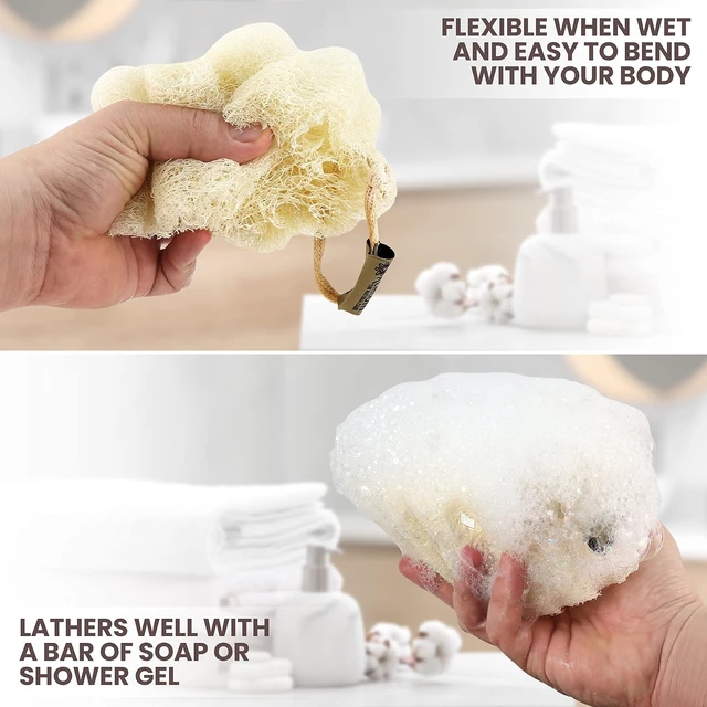 Alt view image 3 of 7 - Egyptian Shower Sponge, Mini Natural Loofah Sponge