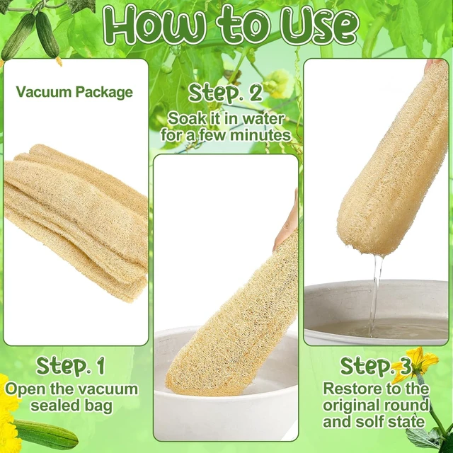 Alt view image 3 of 7 - 6-Pack Natural Loofah Body Scrubber for Men & Women