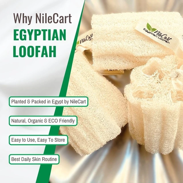 Alt view image 3 of 7 - Egyptian Luffa Body Scrubber Set - Natural Loofah Exfoliating Sponge for Bath & Shower