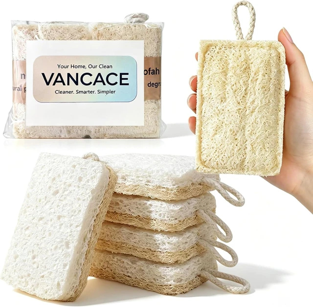 Main image of Dual-Sided Natural Loofah and Cellulose Dish Scrubber