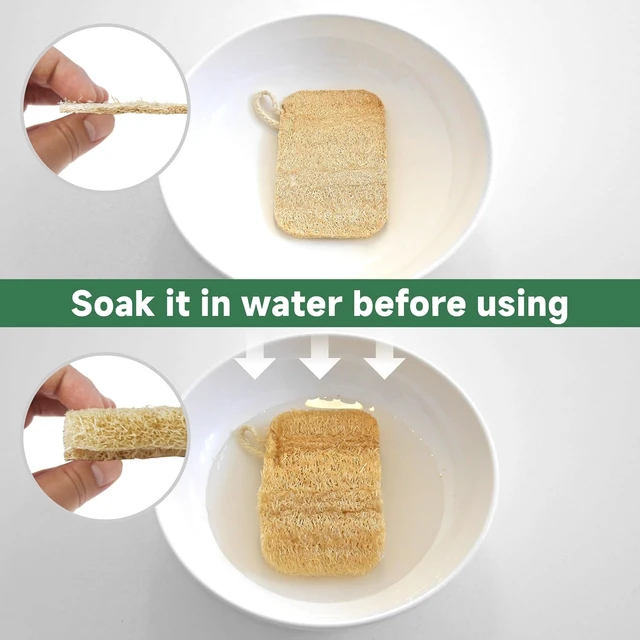 Alt view image 4 of 5 - Natural Loofah Dish Sponges | Biodegradable & Eco Friendly Kitchen Sponges for Washing Dishes | Heavy-Duty Dishwashing Sponge |