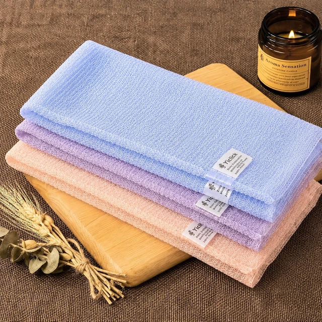 Alt view image 7 of 7 - Japanese Korean Style Loofah Sponge Exfoliator for Women Men, Exfoliating Body Scrubber Towels - Back Scrub Washcloths for Shower Bath