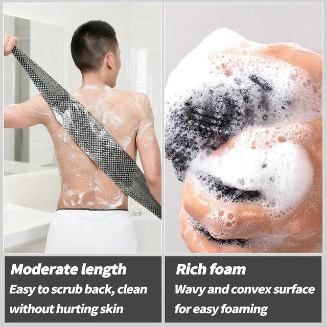 Alt view image 5 of 7 - Dual-Texture Shower Towel for All Skin Types, Premium 2-Sided Exfoliating Body Scrubber Washcloth for Face and Skin