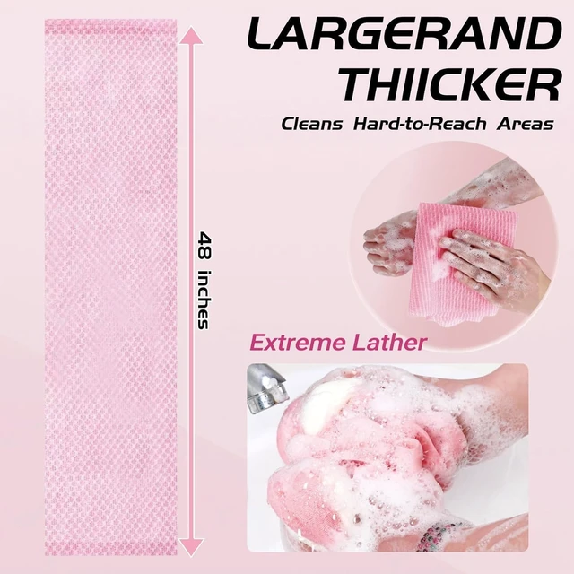 Alt view image 6 of 7 - Dual-Texture Shower Towel for All Skin Types, Premium 2-Sided Exfoliating Body Scrubber Washcloth for Face and Skin
