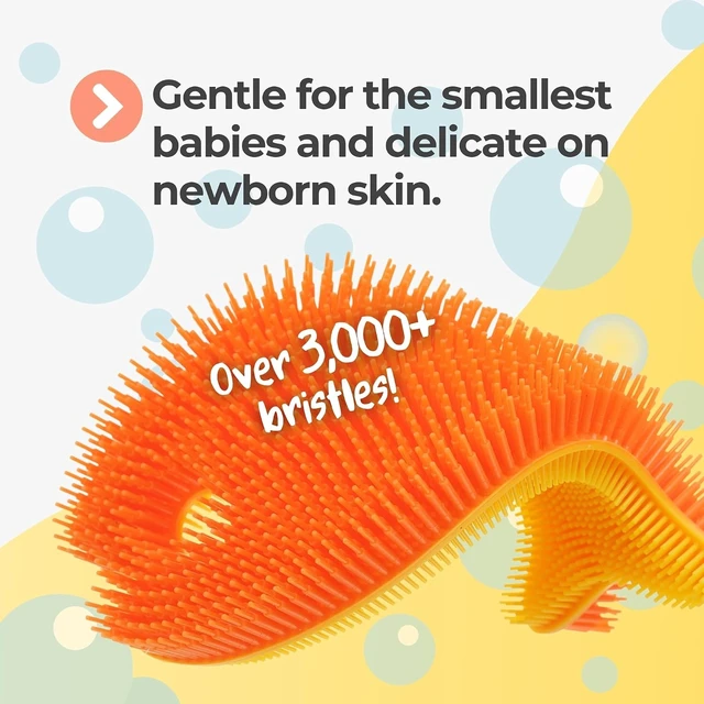 Alt view image 2 of 7 - Quick-Dry Food-Grade Material, Toddlers & Adults - Double-Sided Fish Design for Gentle Face and Body Exfoliation, Smart Silicone Bath Scrubber for Infants